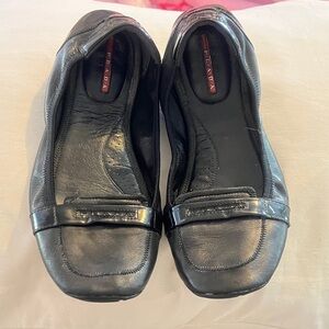 Prada  Black Leather Loafers